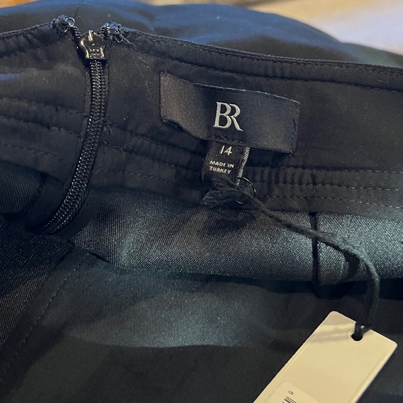 Banana Republic Black Trueno Skirt Box Pleated A-line Mini Zips at Back Size 14 - Picture 5 of 6